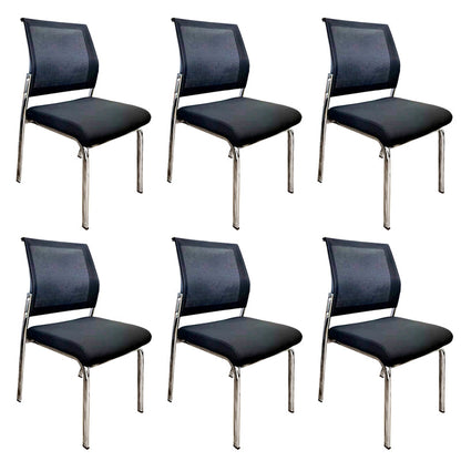 20" Wide Desk Chair Contemporary Black Breathable AirGrid Office Chair Armless 6 Piece Set Clearhalo 'furn' 'furn_office_chair' 'Furniture' 'Office Chairs' 'Office Furniture' 'office_chair' 6507319