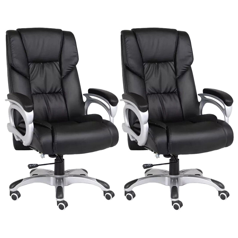 Chaise de direction moderne à bras rembourrés, chaise de direction noire pour bureau