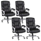 Chaise de direction moderne à bras rembourrés, chaise de direction noire pour bureau