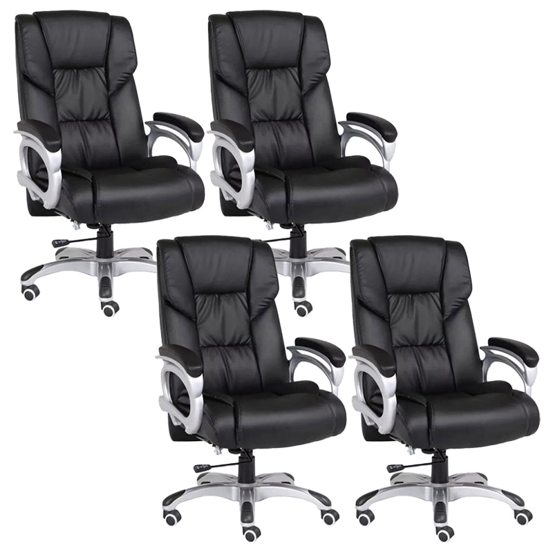 Chaise de direction moderne à bras rembourrés, chaise de direction noire pour bureau