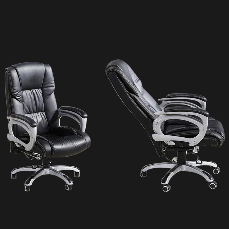 Chaise de direction moderne à bras rembourrés, chaise de direction noire pour bureau