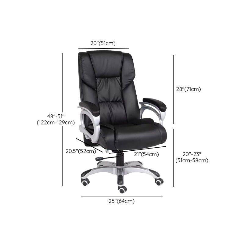 Chaise de direction moderne à bras rembourrés, chaise de direction noire pour bureau
