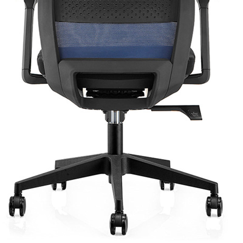 Modern Desk Chair Mesh Computer Chair in Black/Blue Mid-Back Chair with Wheels Clearhalo 'furn' 'furn_office_chair' 'Furniture' 'Office Chairs' 'Office Furniture' 'office_chair' 6507369
