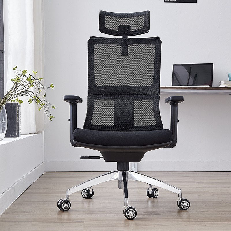 Arms incluso sedia da ufficio girevole in maglia ergonomica sedia da scrivania di supporto lombare