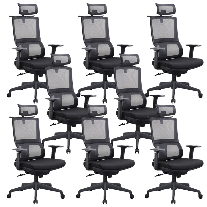 Arms incluso sedia da ufficio girevole in maglia ergonomica sedia da scrivania di supporto lombare