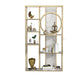 Glam Antique Finish Bookcase Metal Etagere Bookshelf with Shelves White-Gold Clearhalo 'Bookcases' 'furn' 'furn_bookcases' 'Furniture' 'Office Furniture' 6507497