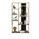 Glam Antique Finish Bookcase Metal Etagere Bookshelf with Shelves Clearhalo 'Bookcases' 'furn' 'furn_bookcases' 'Furniture' 'Office Furniture' 6507501