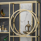 Glam Antique Finish Bookcase Metal Etagere Bookshelf with Shelves Clearhalo 'Bookcases' 'furn' 'furn_bookcases' 'Furniture' 'Office Furniture' 6507504