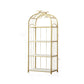 Glam Style Antique Finish Shelf Bookcase Metal Etagere Bookshelf with Shelves