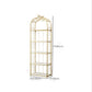 Glam Style Antique Finish Shelf Bookcase Metal Etagere Bookshelf with Shelves
