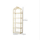 Glam Style Antique Finish Shelf Bookcase Metal Etagere Bookshelf with Shelves