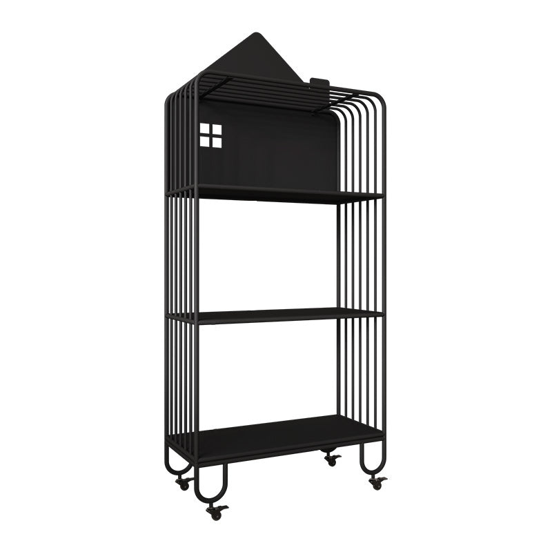 Contemporary Metal Bookshelf Standard Shelves Included Bookcase 24"L x 11"W x 54.7"H Black Clearhalo 'Bookcases' 'furn' 'furn_bookcases' 'Furniture' 'Office Furniture' 6507534