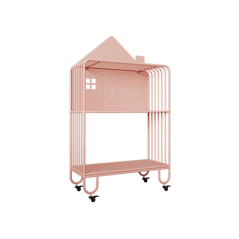 Contemporary Metal Bookshelf Standard Shelves Included Bookcase 24"L x 11"W x 40.6"H Pink Clearhalo 'Bookcases' 'furn' 'furn_bookcases' 'Furniture' 'Office Furniture' 6507549