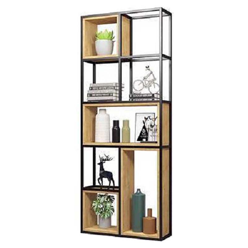 9.84" W Industrial Antique Finish Shelf Bookcase Etagere Metal Bookshelf 31.5"L x 9.8"W x 78.7"H Clearhalo 'Bookcases' 'furn' 'furn_bookcases' 'Furniture' 'Office Furniture' 6507602