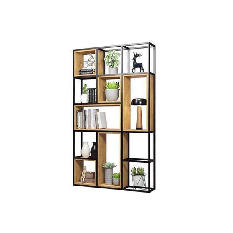 9.84" W Industrial Antique Finish Shelf Bookcase Etagere Metal Bookshelf 47.2"L x 9.8"W x 78.7"H Clearhalo 'Bookcases' 'furn' 'furn_bookcases' 'Furniture' 'Office Furniture' 6507604