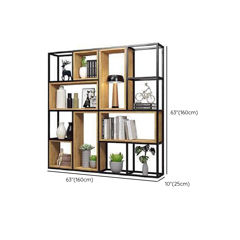 9.84" W Industrial Antique Finish Shelf Bookcase Etagere Metal Bookshelf Clearhalo 'Bookcases' 'furn' 'furn_bookcases' 'Furniture' 'Office Furniture' 6507625