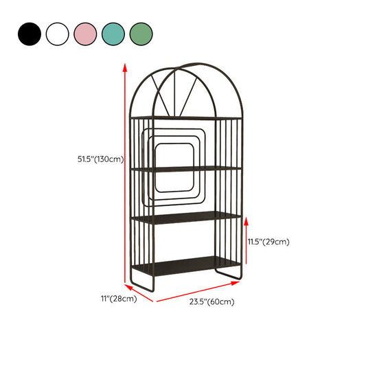 Modern Metal Bookcase Standard Open Back Bookshelf with Shelves