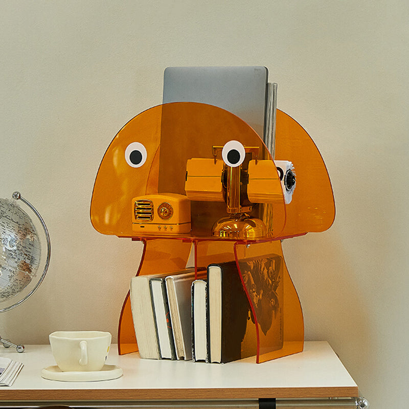 Modern Antique Finish Shelf Bookcase Acrylic Geometric Bookshelf