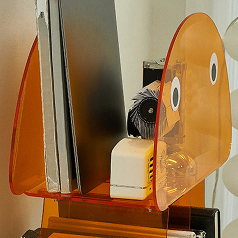 Modern Antique Finish Shelf Bookcase Acrylic Geometric Bookshelf