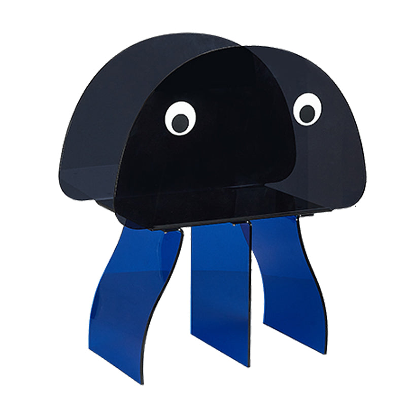 Modern Antique Finish Shelf Bookcase Acrylic Geometric Bookshelf