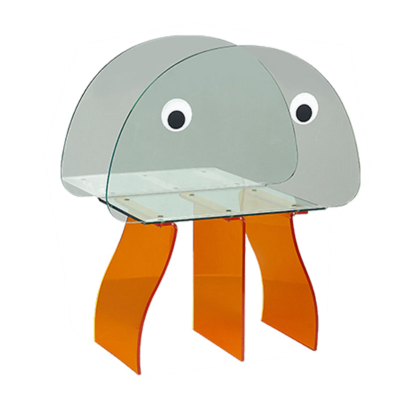 Modern Antique Finish Shelf Bookcase Acrylic Geometric Bookshelf