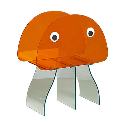 Contemporary Antique Finish Shelf Bookcase Geometric Shape Bookshelf