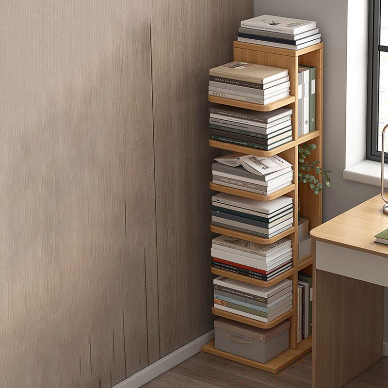 Modern Engineered Wood Bookshelf Standard Bookcase with Shelves 13.8"L x 13.8"W x 49.6"H Natural Clearhalo 'Bookcases' 'furn' 'furn_bookcases' 'Furniture' 'Office Furniture' 6507827