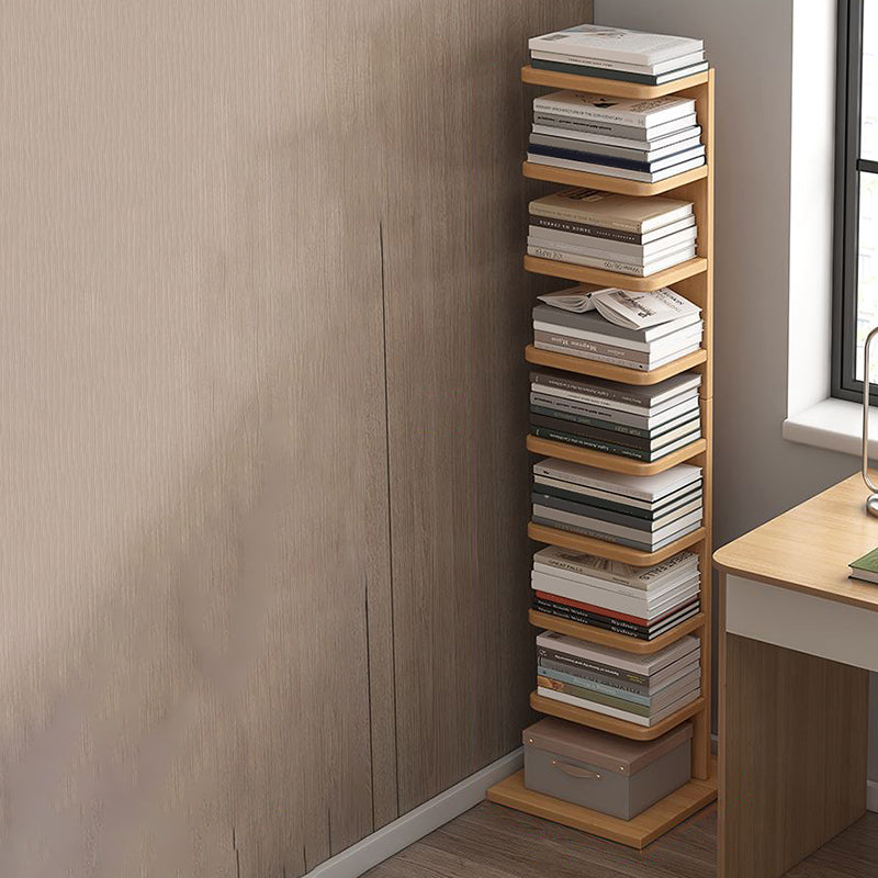 Modern Engineered Wood Bookshelf Standard Bookcase with Shelves 13.8"L x 13.8"W x 56.3"H Wood Clearhalo 'Bookcases' 'furn' 'furn_bookcases' 'Furniture' 'Office Furniture' 6507831