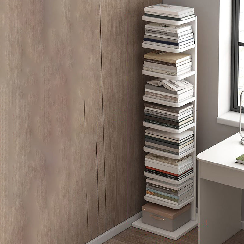 Modern Engineered Wood Bookshelf Standard Bookcase with Shelves 13.8"L x 13.8"W x 56.3"H Off-White Clearhalo 'Bookcases' 'furn' 'furn_bookcases' 'Furniture' 'Office Furniture' 6507832