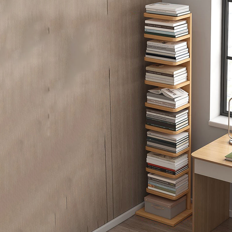 Modern Engineered Wood Bookshelf Standard Bookcase with Shelves 13.8"L x 13.8"W x 63.4"H Wood Clearhalo 'Bookcases' 'furn' 'furn_bookcases' 'Furniture' 'Office Furniture' 6507835