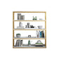 Glam Antique Finish Shelf Bookcase Metal Bookshelf with Rectangular Shelves