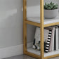 Glam Antique Finish Shelf Bookcase Metal Bookshelf with Rectangular Shelves
