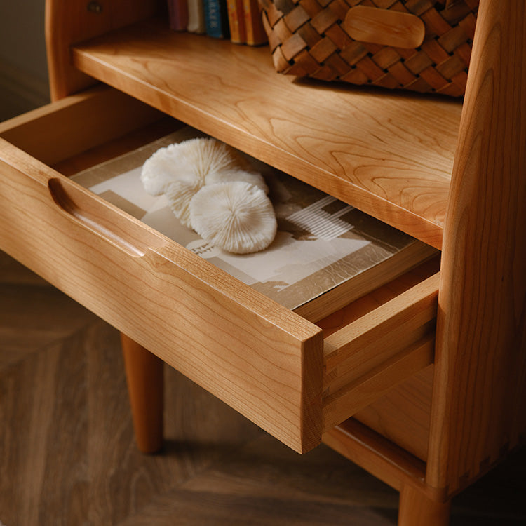 Contemporary Cabinet Solid Wood with Glass Doors and Drawers Accent Cabinet Clearhalo 'Cabinets & Chests' 'cabinets_chests' 'furn' 'furn_cabinets_chests' 'Furniture' 'Living Room Furniture' 6508085