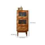 Contemporary Cabinet Solid Wood with Glass Doors and Drawers Accent Cabinet Clearhalo 'Cabinets & Chests' 'cabinets_chests' 'furn' 'furn_cabinets_chests' 'Furniture' 'Living Room Furniture' 6508090