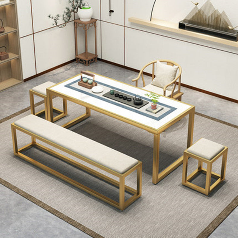 Contemporary Rectangle Upholstered Bench Home Seating Bench with Legs Clearhalo 'Benches' 'Chairs & Seating' 'furn' 'furn_benches' 'Furniture' 'Living Room Furniture' 6508124