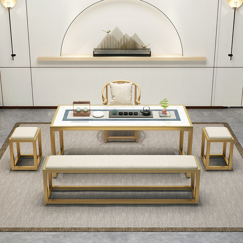 Contemporary Rectangle Upholstered Bench Home Seating Bench with Legs Clearhalo 'Benches' 'Chairs & Seating' 'furn' 'furn_benches' 'Furniture' 'Living Room Furniture' 6508125