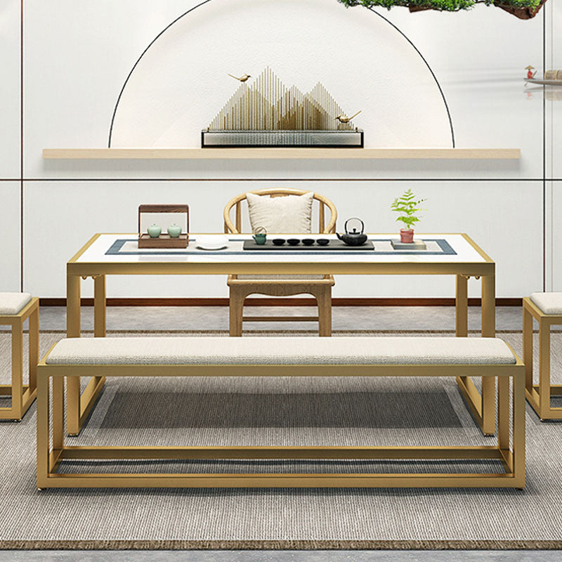 Contemporary Rectangle Upholstered Bench Home Seating Bench with Legs Clearhalo 'Benches' 'Chairs & Seating' 'furn' 'furn_benches' 'Furniture' 'Living Room Furniture' 6508126