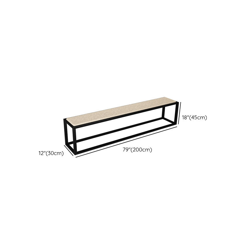 Contemporary Upholstered Bench Home Rectangle Seating Bench with Black Legs Clearhalo 'Benches' 'Chairs & Seating' 'furn' 'furn_benches' 'Furniture' 'Living Room Furniture' 6508170