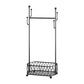 Gorgeous Metal Coat Hanger Plain Basket Storage Coat Rack with Coat Hooks 31.5"L x 11.8"W x 68.9"H Black Clearhalo 'Entry & Mudroom Furniture' 'furn' 'furn_hall_tree_coat_racks' 'Furniture' 'Hall Trees & Coat Racks' 'hall_tree_coat_racks' 6508303