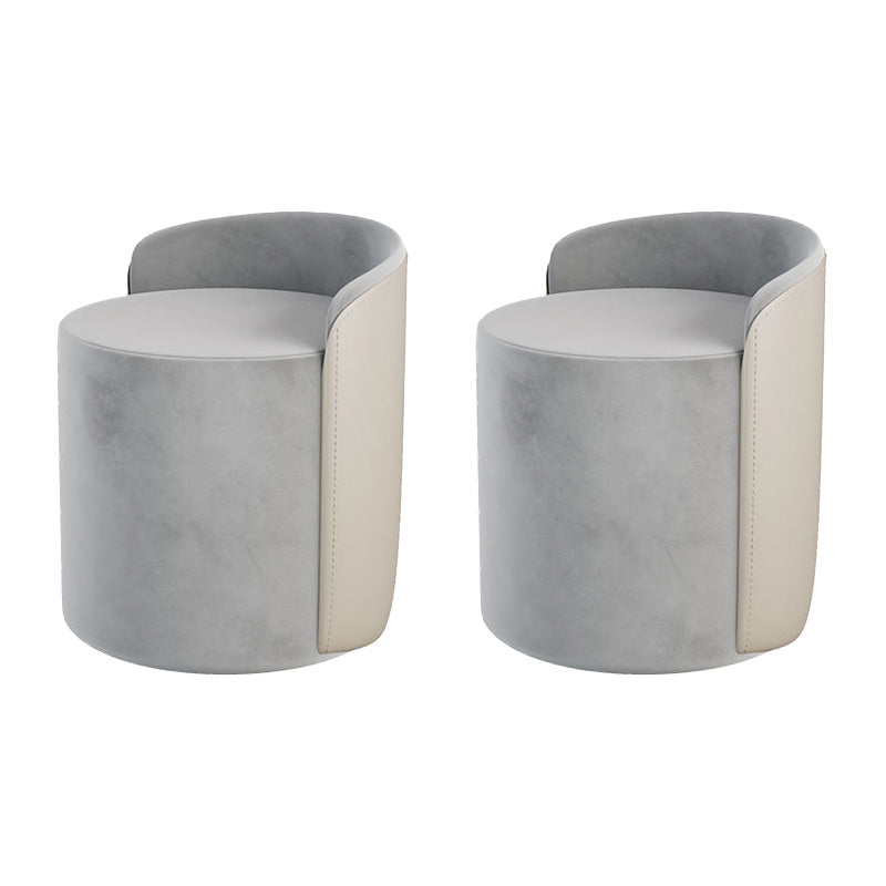Contemporary Tear Resistant Pouf Round Grey Pouf for Living Room Grey 2 Piece Set Clearhalo 'furn' 'furn_ottomans_poufs' 'Furniture' 'Living Room Furniture' 'Ottomans & Poufs' 'ottomans_poufs' 6508322