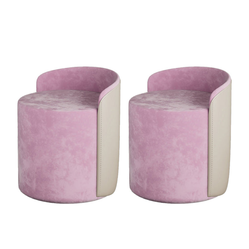 Contemporary Tear Resistant Pouf Round Grey Pouf for Living Room Pink 2 Piece Set Clearhalo 'furn' 'furn_ottomans_poufs' 'Furniture' 'Living Room Furniture' 'Ottomans & Poufs' 'ottomans_poufs' 6508327