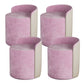 Contemporary Tear Resistant Pouf Round Grey Pouf for Living Room Pink 4 Piece Set Clearhalo 'furn' 'furn_ottomans_poufs' 'Furniture' 'Living Room Furniture' 'Ottomans & Poufs' 'ottomans_poufs' 6508328