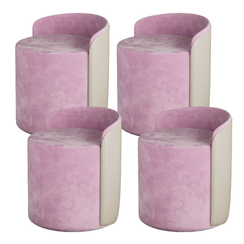 Contemporary Tear Resistant Pouf Round Grey Pouf for Living Room Pink 4 Piece Set Clearhalo 'furn' 'furn_ottomans_poufs' 'Furniture' 'Living Room Furniture' 'Ottomans & Poufs' 'ottomans_poufs' 6508328