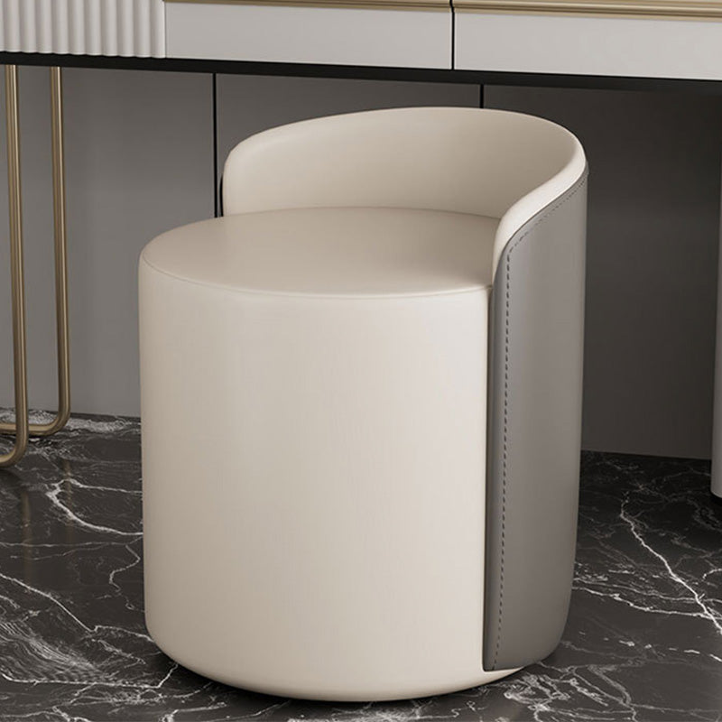 Contemporary Tear Resistant Pouf Round Grey Pouf for Living Room Beige 1 Piece Clearhalo 'furn' 'furn_ottomans_poufs' 'Furniture' 'Living Room Furniture' 'Ottomans & Poufs' 'ottomans_poufs' 6508329