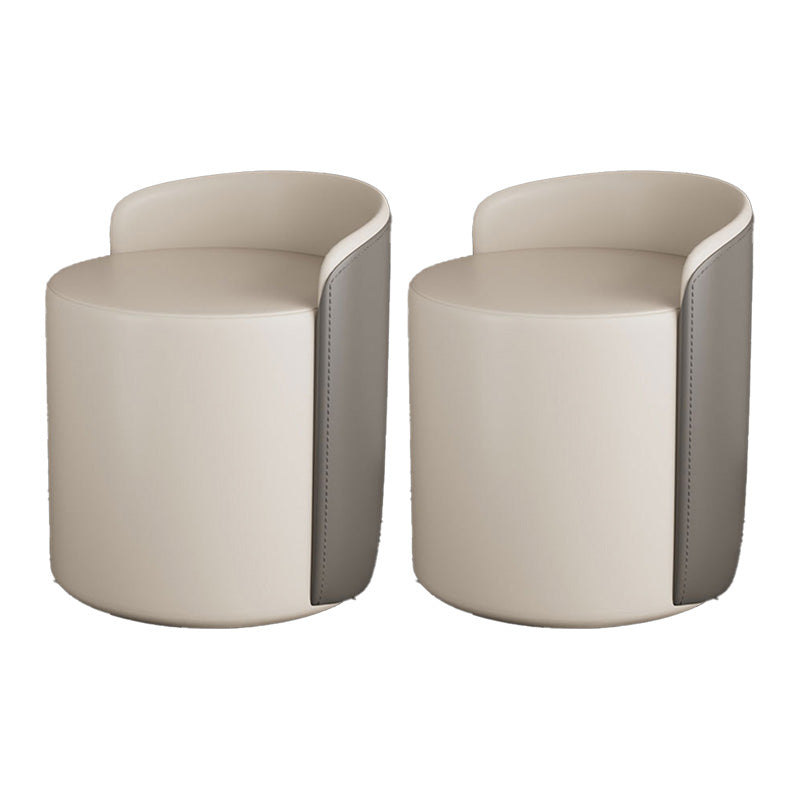 Contemporary Tear Resistant Pouf Round Grey Pouf for Living Room Beige 2 Piece Set Clearhalo 'furn' 'furn_ottomans_poufs' 'Furniture' 'Living Room Furniture' 'Ottomans & Poufs' 'ottomans_poufs' 6508330