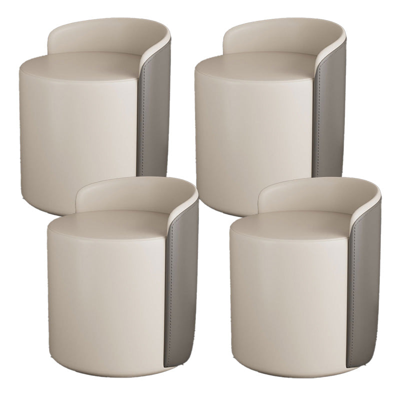 Contemporary Tear Resistant Pouf Round Grey Pouf for Living Room Beige 4 Piece Set Clearhalo 'furn' 'furn_ottomans_poufs' 'Furniture' 'Living Room Furniture' 'Ottomans & Poufs' 'ottomans_poufs' 6508331