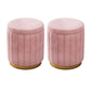 Velvet Ottoman Whole Colored Cylinder Shape Fade Resistant Ottoman with Storage Pink 2 Piece Set Clearhalo 'furn' 'furn_ottomans_poufs' 'Furniture' 'Living Room Furniture' 'Ottomans & Poufs' 'ottomans_poufs' 6508380