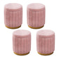 Velvet Ottoman Whole Colored Cylinder Shape Fade Resistant Ottoman with Storage Pink 4 Piece Set Clearhalo 'furn' 'furn_ottomans_poufs' 'Furniture' 'Living Room Furniture' 'Ottomans & Poufs' 'ottomans_poufs' 6508382
