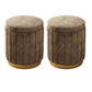 Velvet Ottoman Whole Colored Cylinder Shape Fade Resistant Ottoman with Storage Brown 2 Piece Set Clearhalo 'furn' 'furn_ottomans_poufs' 'Furniture' 'Living Room Furniture' 'Ottomans & Poufs' 'ottomans_poufs' 6508387