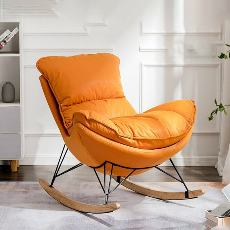 Modern Upholstered Rocker Chair Spindle Rocker Chair with Metal Frame Clearhalo 'Chairs & Seating' 'furn' 'furn_rocking_chairs' 'Furniture' 'Living Room Furniture' 'Rocking Chairs' 'rocking_chairs' 6508451